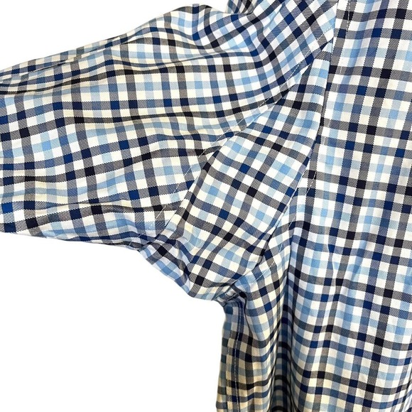 Duluth Trading Blue Plaid Button Down Trim Fit Shirt Cotton Mens L EUC - Picture 7 of 7